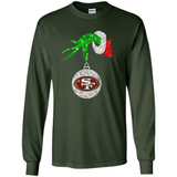 Amazing tee San Francisco 49ers Glitter Grinch Monogram Ornament Christmas Gift - Long Sleeve T-Shirt