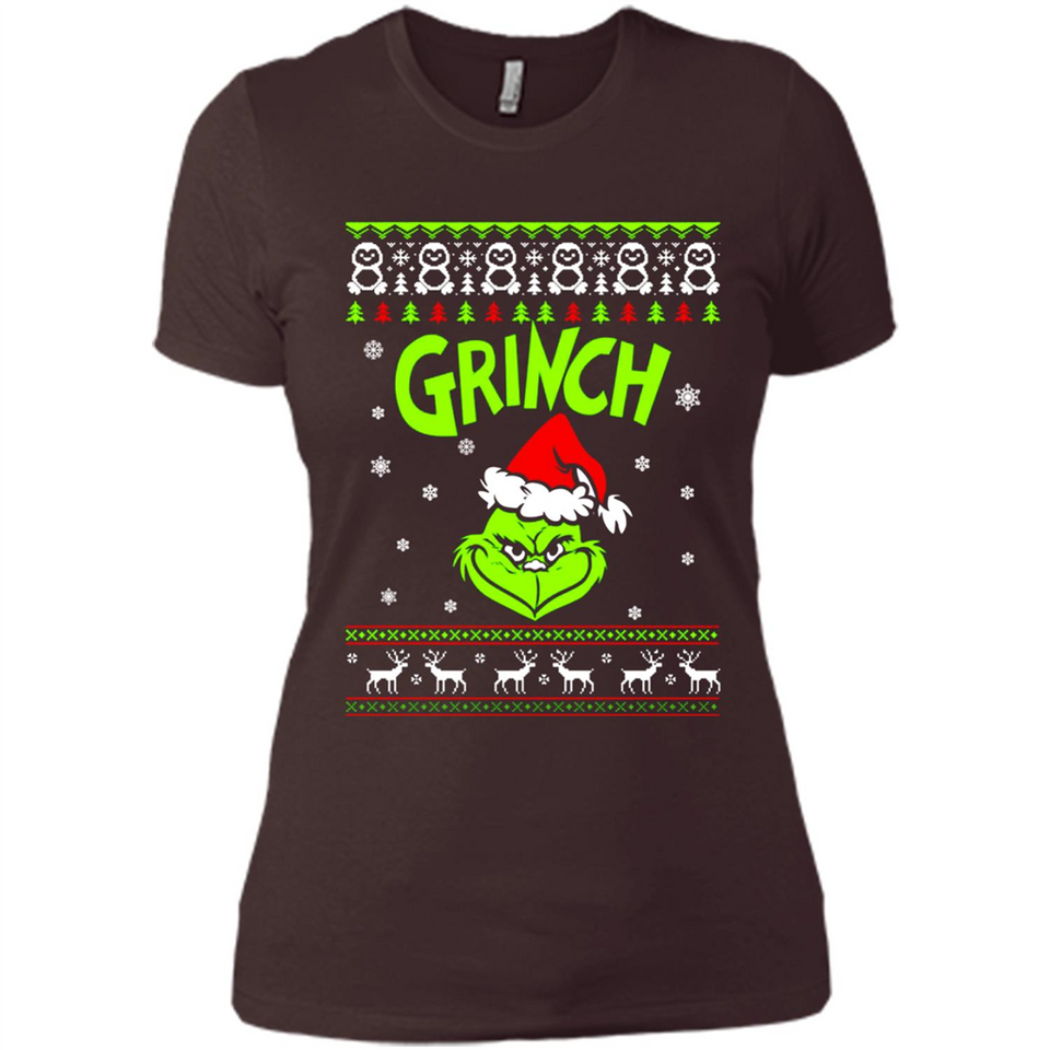 The Grinch Face Christmas - Ladies' Boyfriend T-Shirt