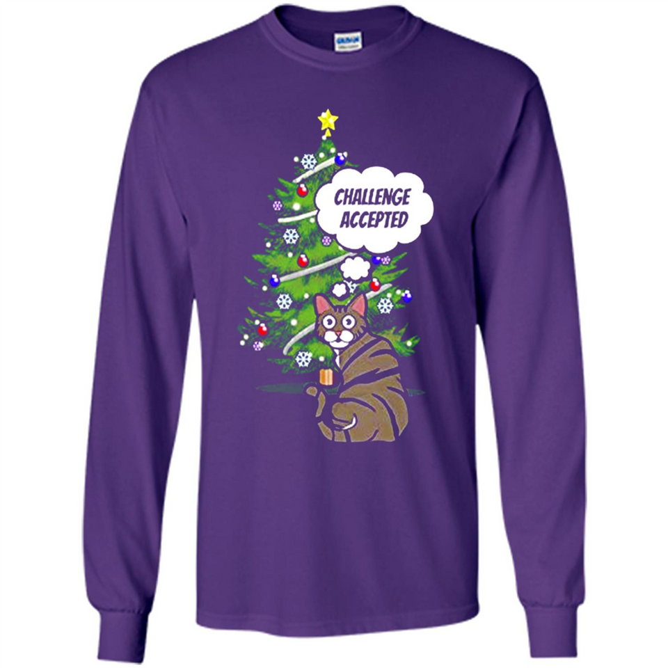Christmas Tree Cat Long Sleeve Christmas Shirt for Cat Lover - Long Sleeve T-Shirt