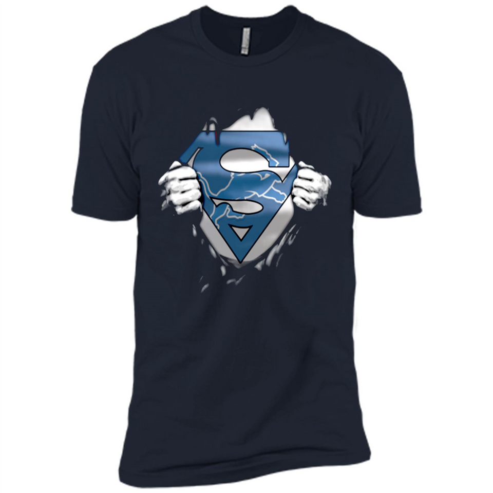 Detroit Lions And Superman Fans - Premium Short Sleeve T-Shirt