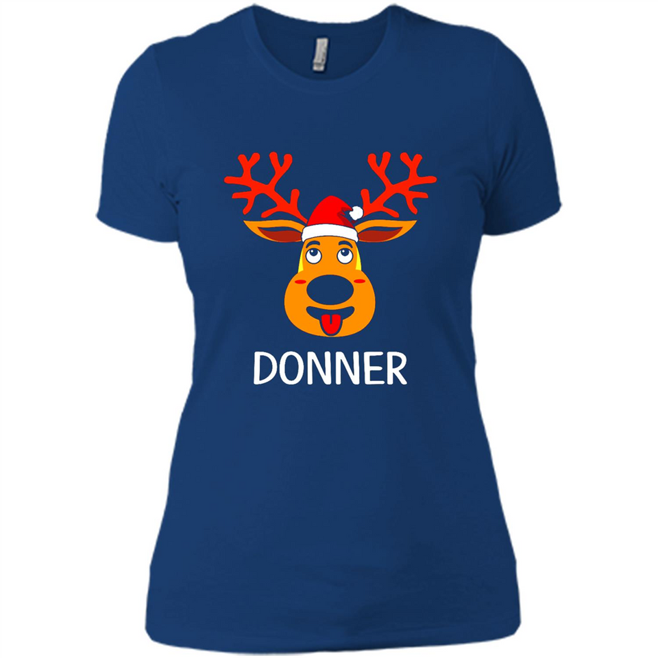 Donner Reindeer Santa Claus Funny Xmas Holiday T-Shirt - Ladies' Boyfriend T-Shirt