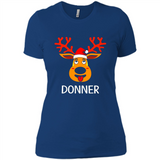 Donner Reindeer Santa Claus Funny Xmas Holiday T-Shirt - Ladies' Boyfriend T-Shirt