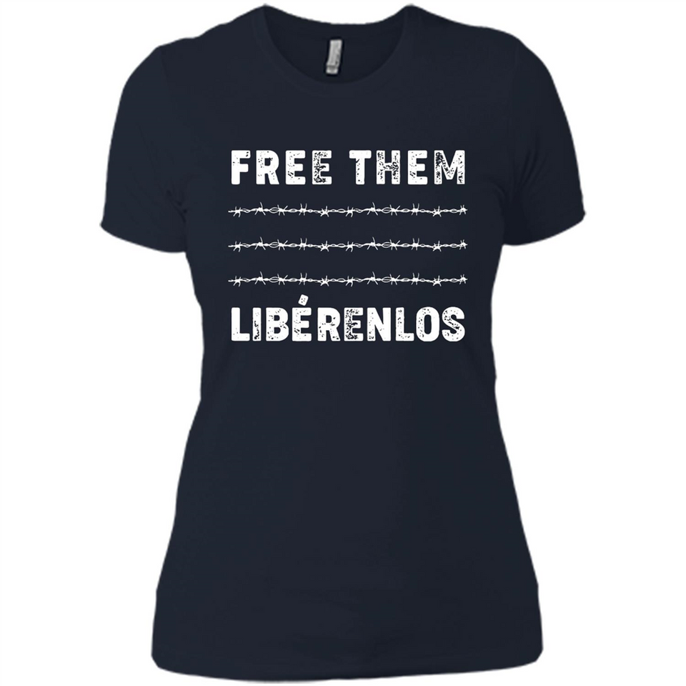 Peaceful Communities- Free Them Liberenlos Shirt PINGPONG - Ladies' Boyfriend T-Shirt