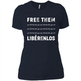 Peaceful Communities- Free Them Liberenlos Shirt PINGPONG - Ladies' Boyfriend T-Shirt