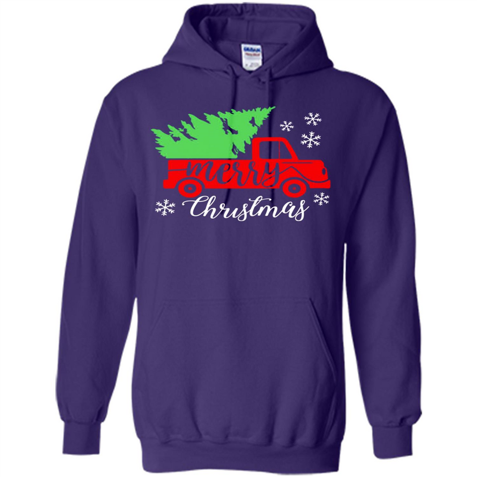 Vintage Christmas Classic Truck T-Shirt with Snow and Tree