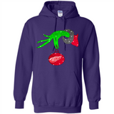GRINCH HAND HOLDING DETROIT RED WINGS GLITTER CHRISTMAS PINGPONG