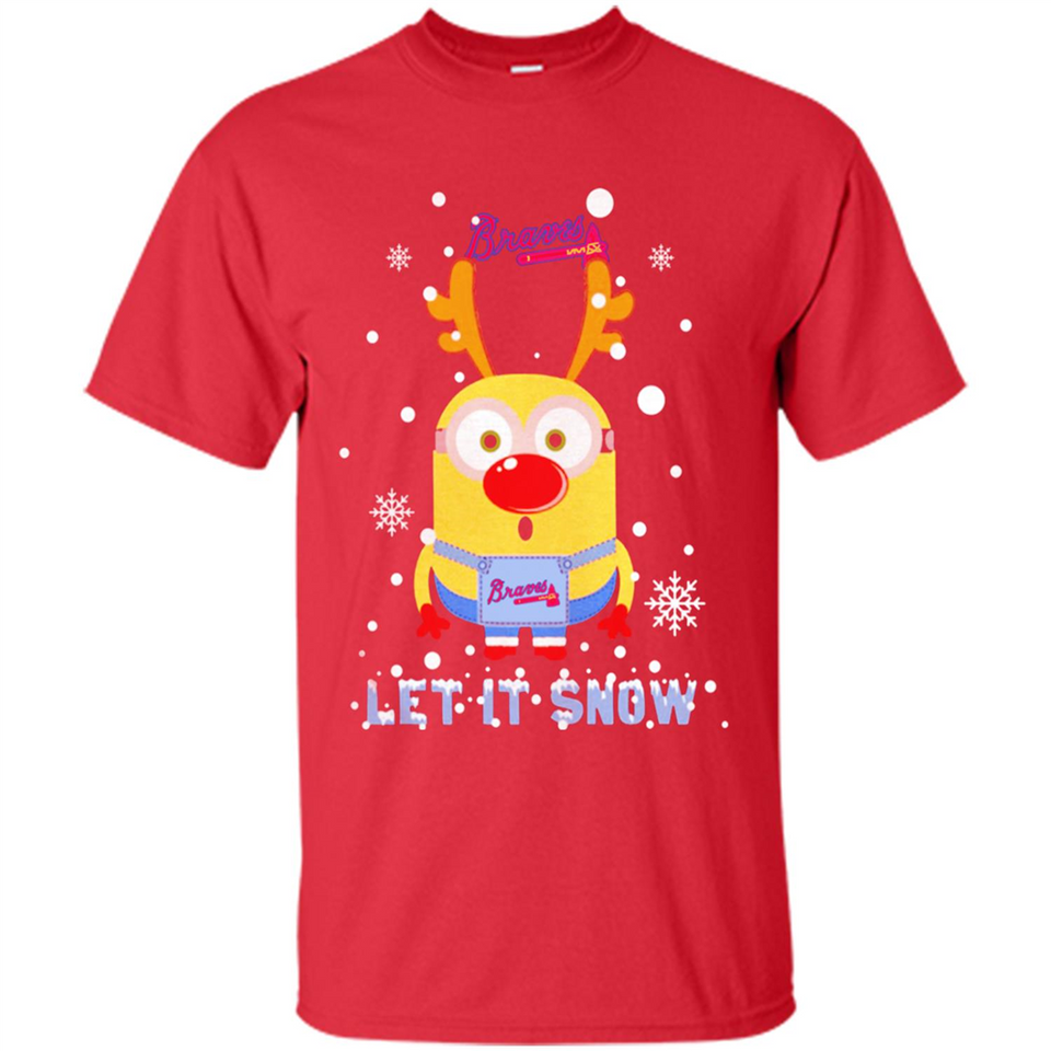 Minion Atlanta Braves Ugly Christmas Sweater Let it Snow - Shirt