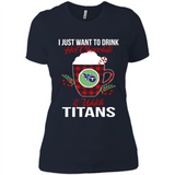 I Just Want To Drink Hot Chocolate & Watch Tennessee Titans Ugly Christmas Sweater PINGPONG