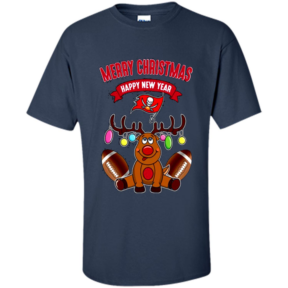 Tampa Bay Buccaneers NFL Reindeer Funny Merry Christmas And Happy New Year