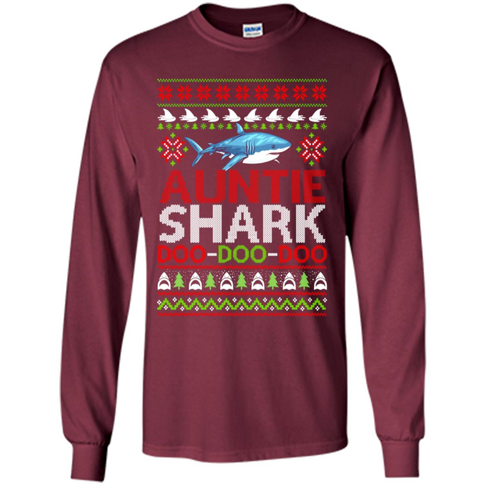 Auntie shark Doo Doo Doo Christmas - Long Sleeve T-Shirt