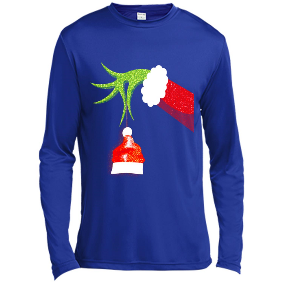 Funny Grinch Hand Holding Santa Hat Ornament Christmas PING PONG