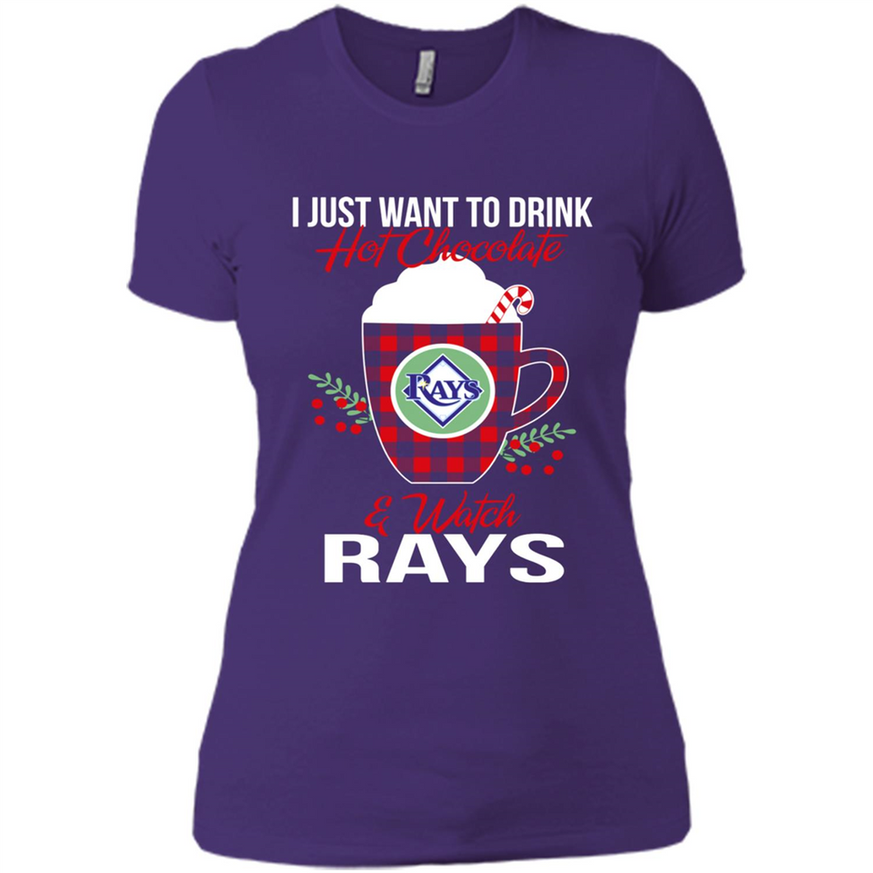 I Just Want To Drink Hot Chocolate & Watch Tampa Bay Rays Ugly Christmas Sweater PINGPONG