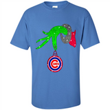 GRINCH HAND HOLDING CHICAGO CUBS GLITTER CHRISTMAS PINGPONG