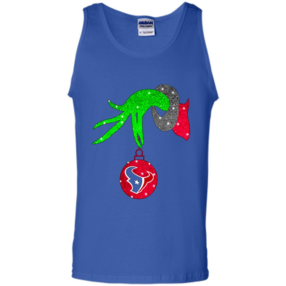 GRINCH HAND HOLDING HOUSTON TEXANS GLITTER CHRISTMAS PINGPONG