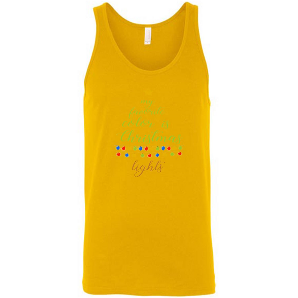 My Favorite Color is Christmas Lights Xmas Sporty T-Shirt - Canvas Unisex Tank