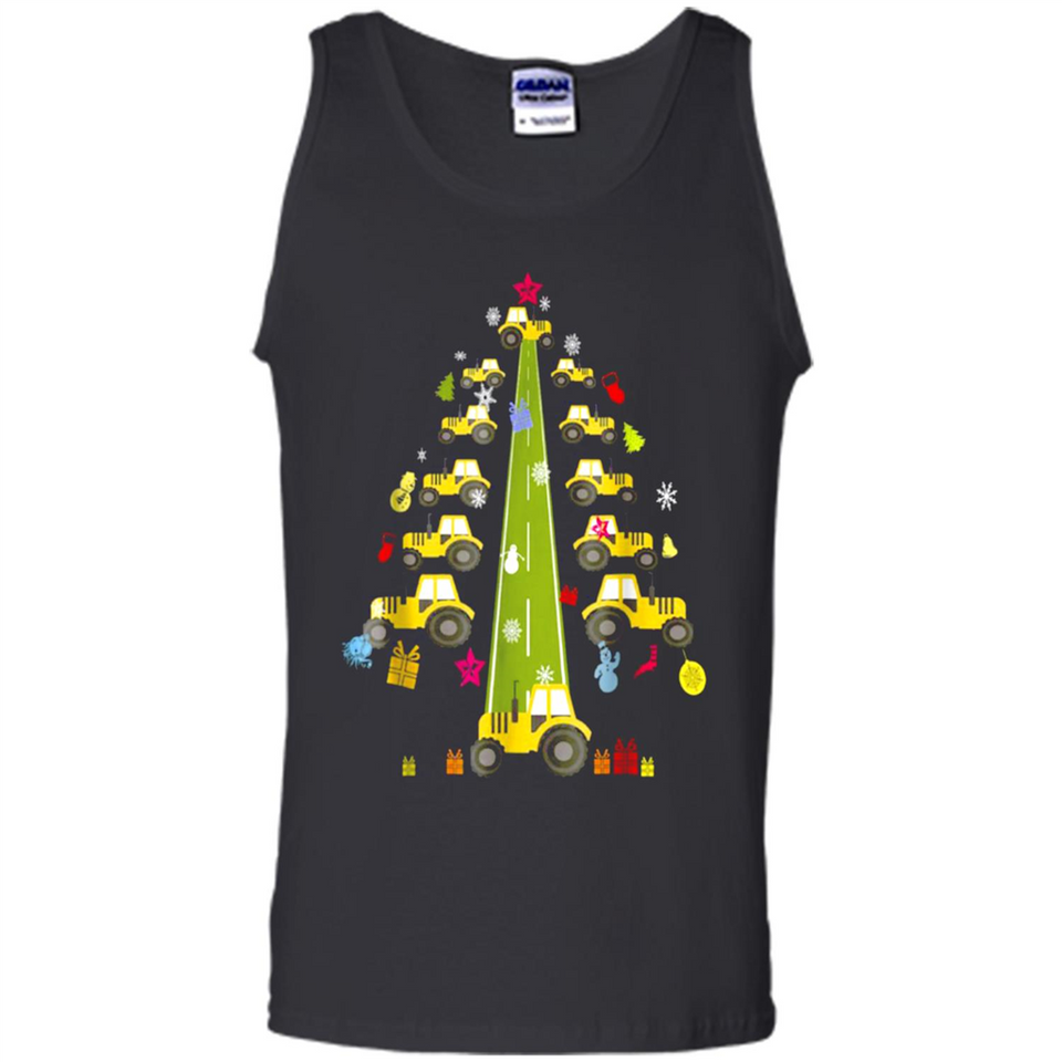 Tractor Car Christmas Tree T-shirt For Drivers