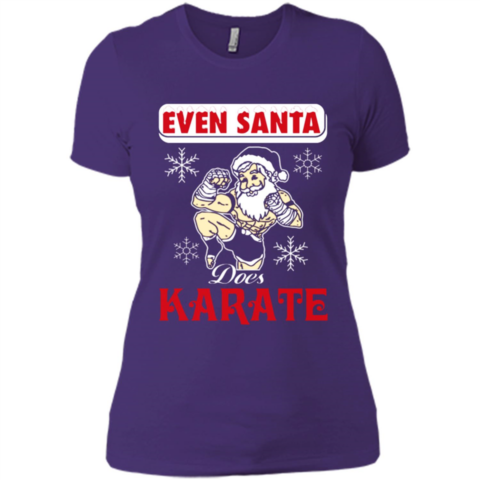 Even Santa Does Karate - Funny Karate - Ladies' Boyfriend T-Shirt