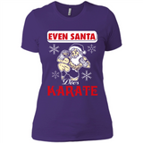 Even Santa Does Karate - Funny Karate - Ladies' Boyfriend T-Shirt