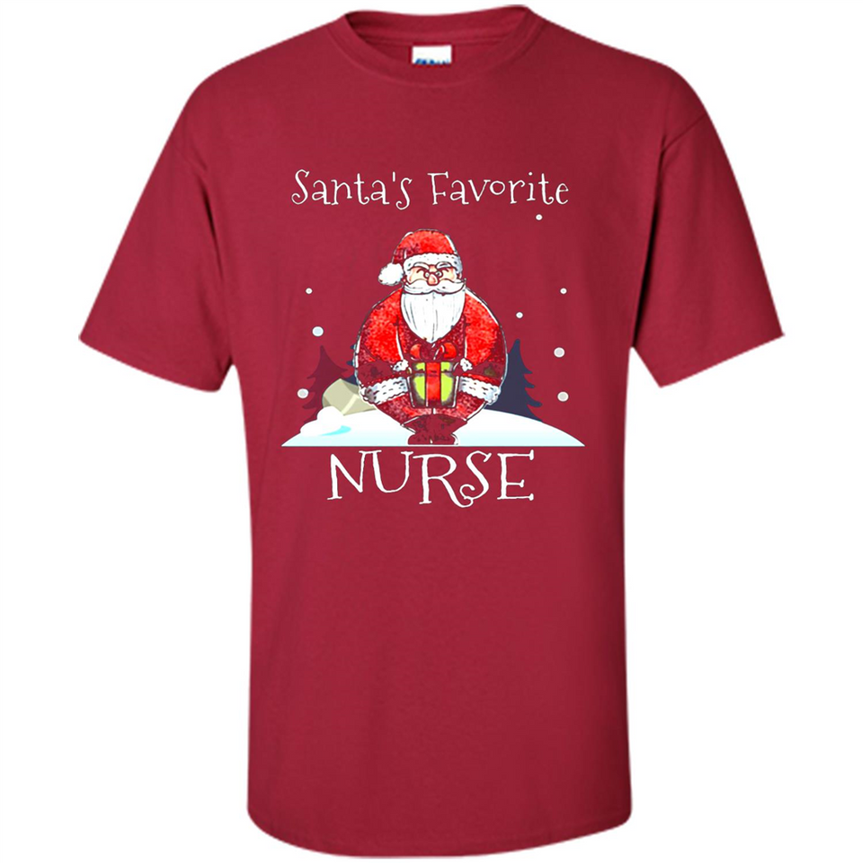 Funny Christmas Nurse Shirt, Santa_s Favorite Nurse - Shirt