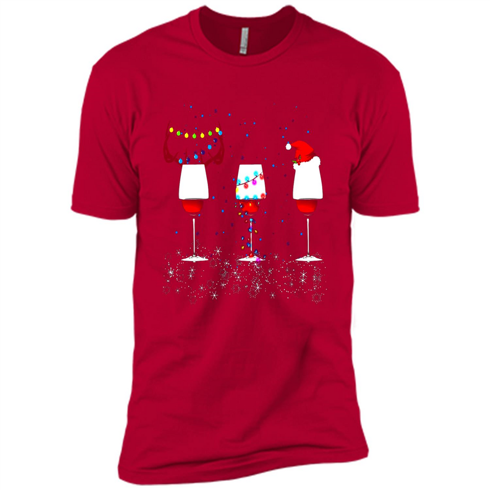 Christmas Red Wine Funny Merry Xmas Sweatshirt - Premium Short Sleeve T-Shirt