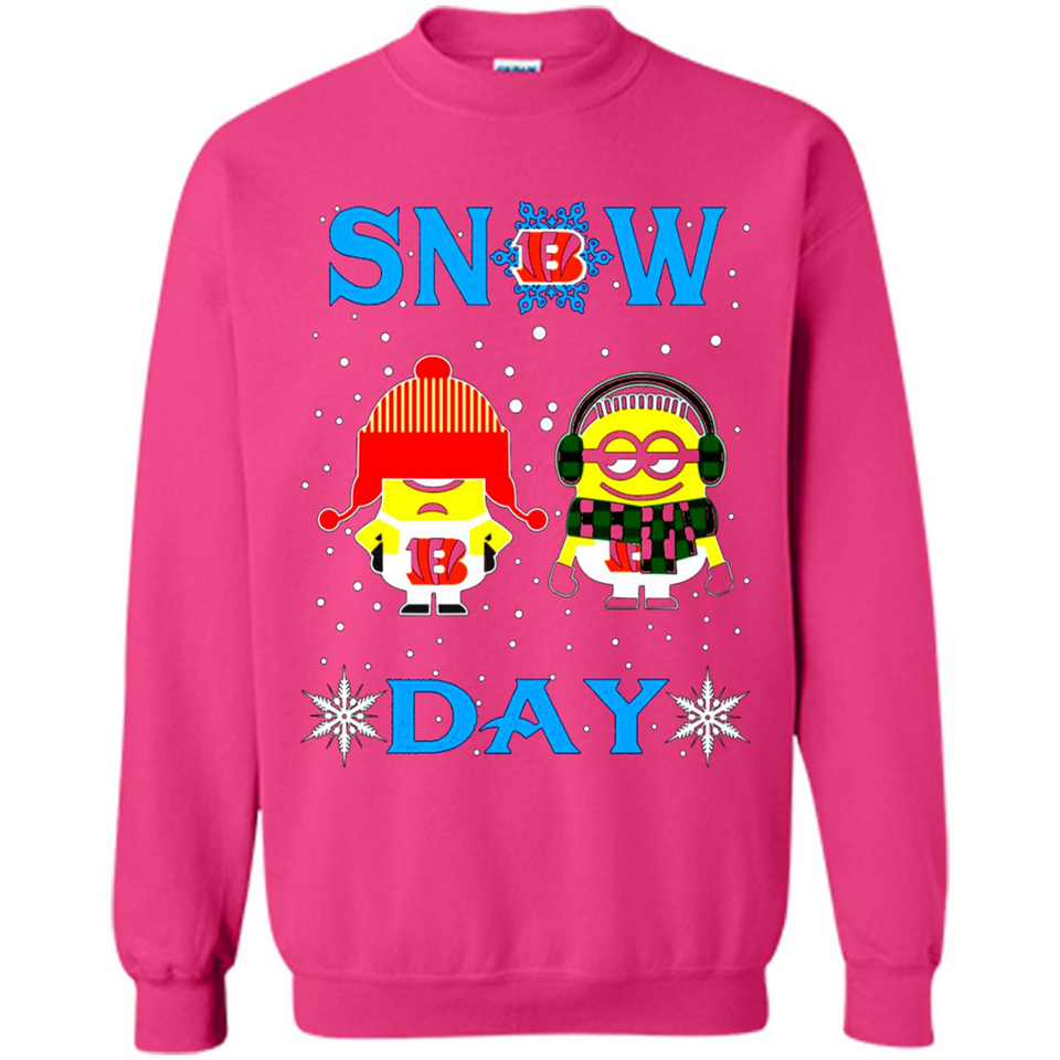 Snow Day Shirt For Cincinnati Bengals Vs Minion Fans pingpong