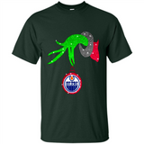 GRINCH HAND HOLDING EDMONTON OILERS GLITTER CHRISTMAS PINGPONG