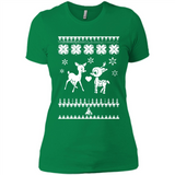 Rudolph and Clarice Ugly Christmas Sweater - Ladies' Boyfriend T-Shirt