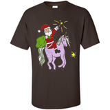Distressed Retro Santa Riding Unicorn - Shirt