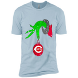 GRINCH HAND HOLDING CINCINNATI REDS GLITTER CHRISTMAS PINGPONG