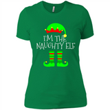 Matching Family Christmas Shirt Funny I'm The Naughty Elf Black mugs PINGPONG - Ladies' Boyfriend T-Shirt