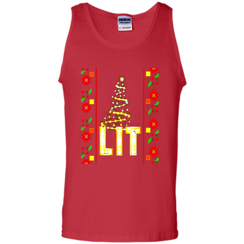 Funny Lets Get Lit Christmas Tree - Tank Top