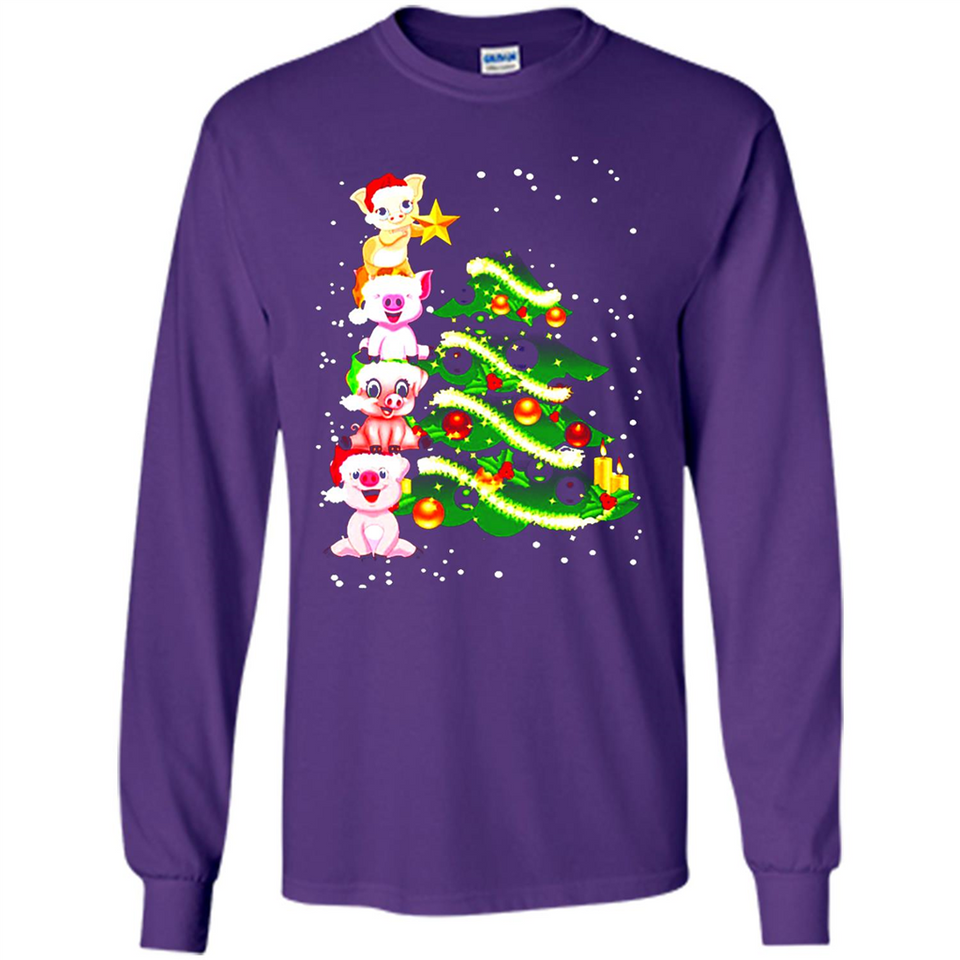 Pigs Christmas T Shirt PINGPONG - Long Sleeve T-Shirt