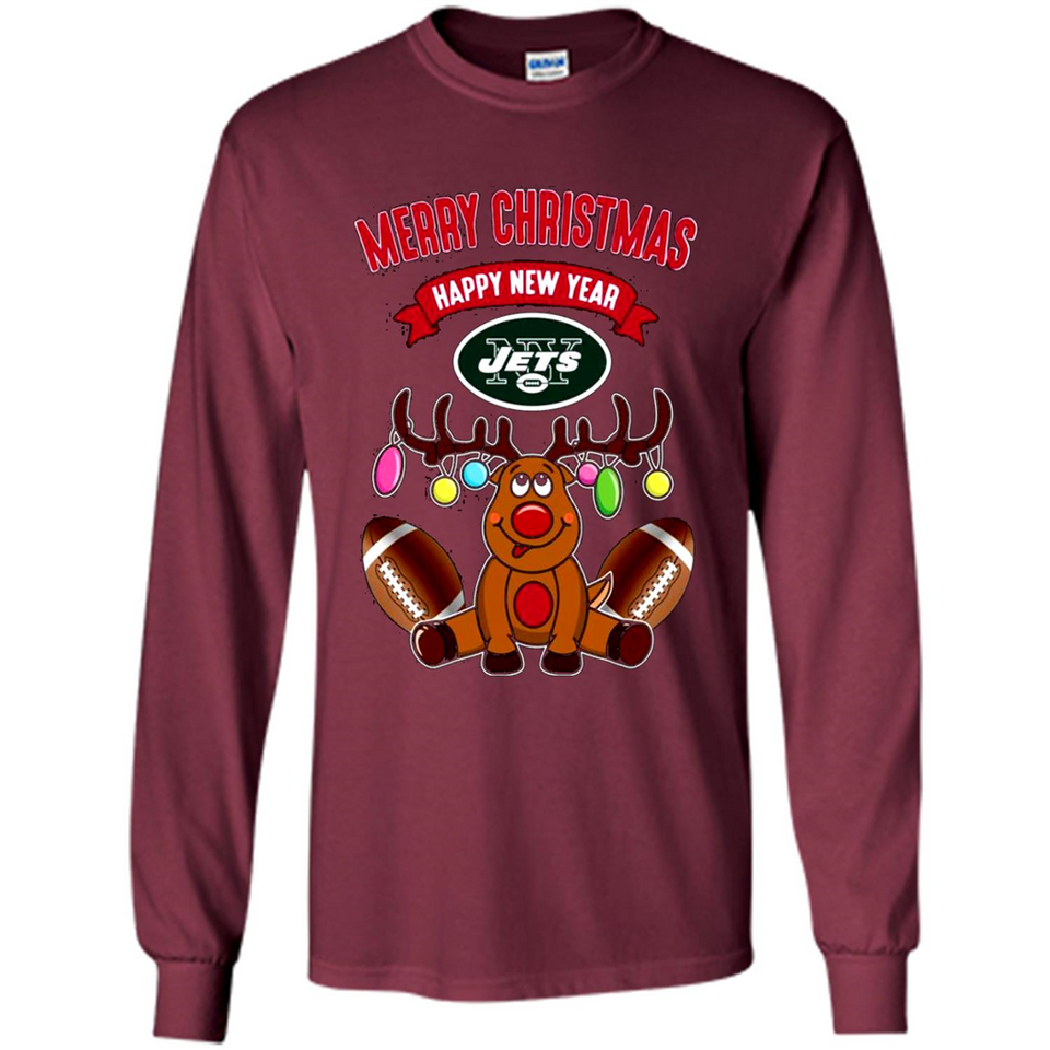New York Jets NFL Reindeer Funny Merry Christmas And Happy New Year
