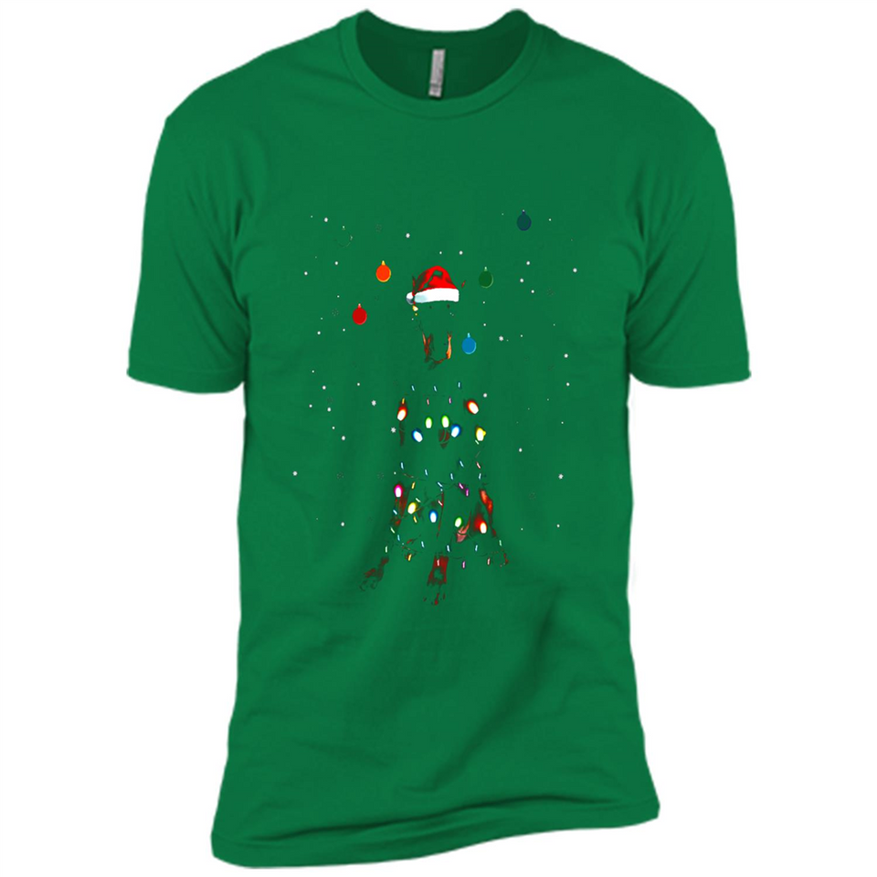 Doberman Santa Lights Christmas Dog Xmas Sweatshirt - Premium Short Sleeve T-Shirt