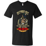 October Guy With Three Sides Quiet Fun Crazy - Men's V-Neck