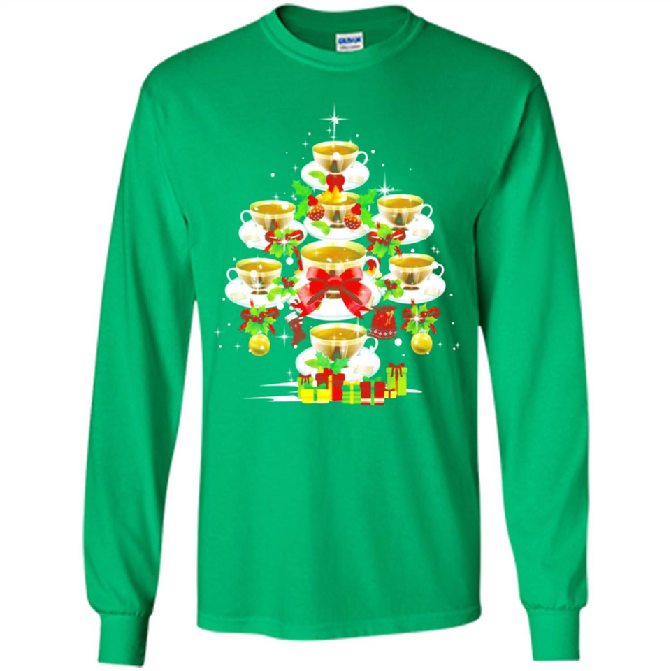 Tea Christmas Tree T-shirt Funny Tea Xmas Gift