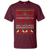 Funny Farmers Gift Ugly Santa Claus Horsepower - Shirt