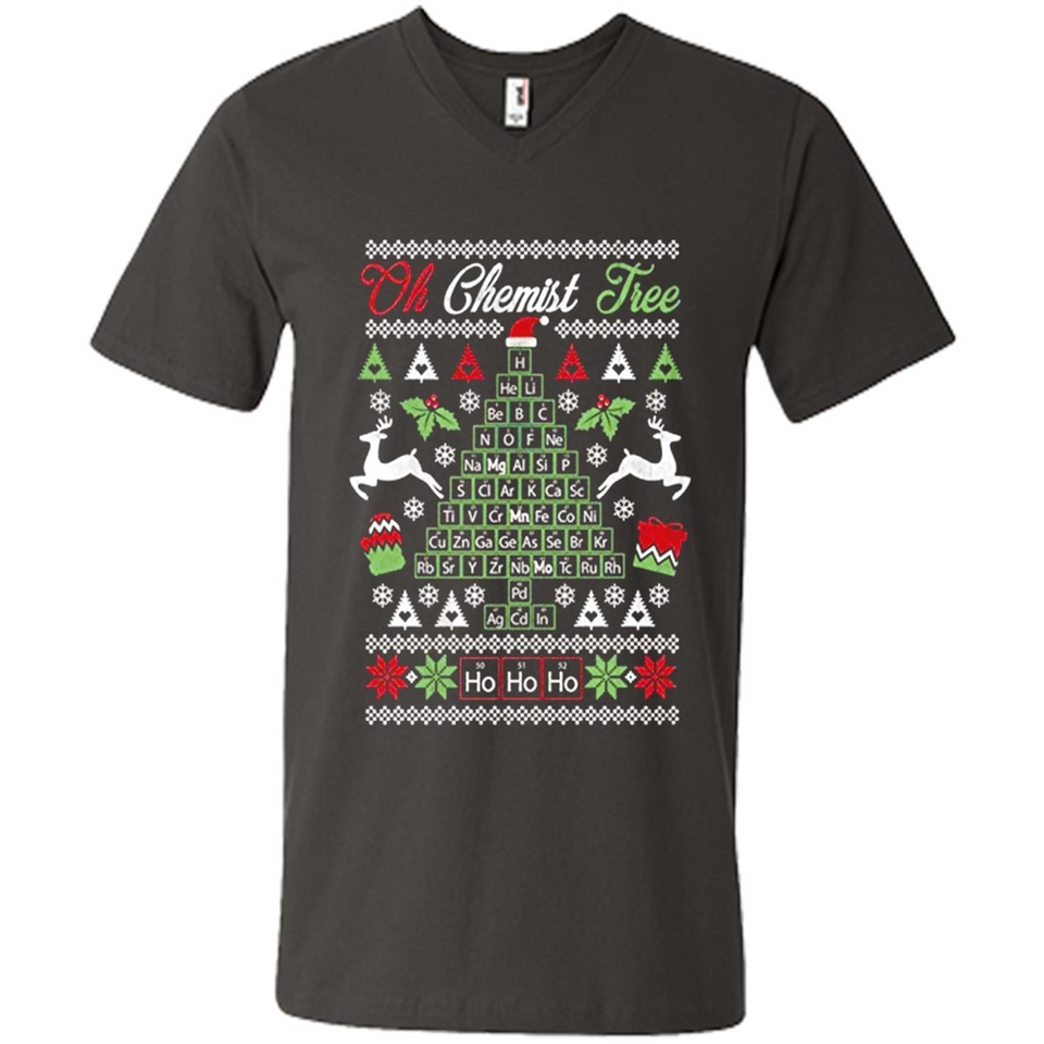 Chemist Tree Shirt Oh Chemistry Tree Ugly Christmas - Men's V-Neck