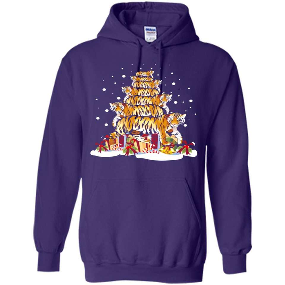 Tiger Christmas Tree Funny Merry Christmas - Hoodie
