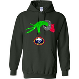 GRINCH HAND HOLDING BUFFALO SABRES GLITTER CHRISTMAS PINGPONG