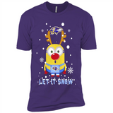 Minion Baltimore Ravens Ugly Christmas Sweater Let it Snow - Premium Short Sleeve T-Shirt