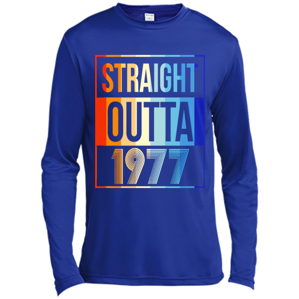 Retro Straight Outta 1977 41 Years Old - Canvas Long Sleeve T-Shirt