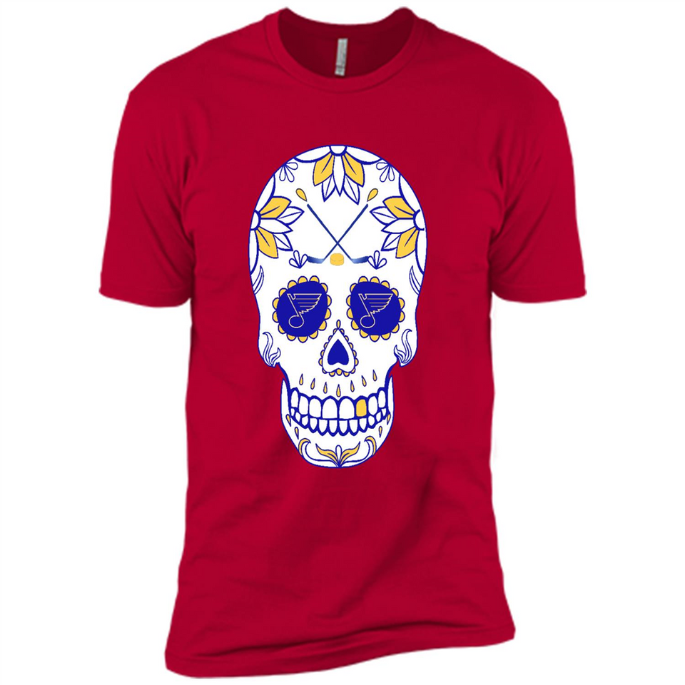 St. Louis Blues Hockey Sugar Skull Day of the Dead