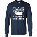 Flowerhorn Christmas T-shirt, Ugly Christmas Sweater - Long Sleeve T-Shirt