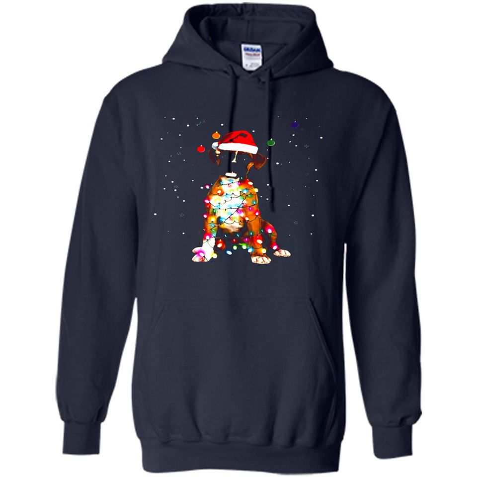 Christmas Lights Boxer Dog Funny Xmas Sweatshirt - Hoodie