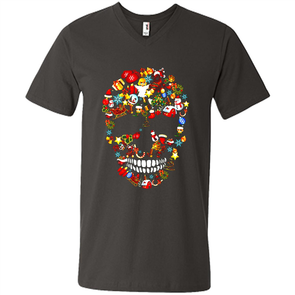 Skull Christmas Decorations Merry Xmas T-Shirt - Men's V-Neck