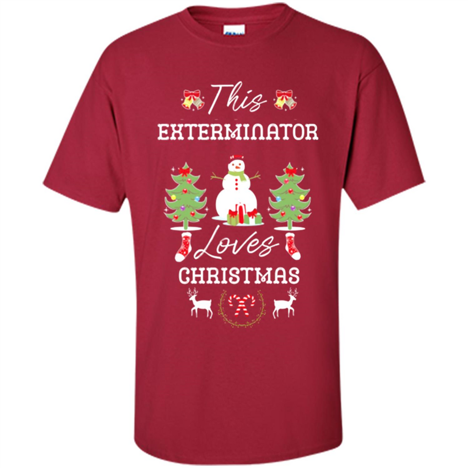 This Exterminator Loves Christmas Tree Shirt with Snowman