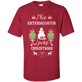 This Exterminator Loves Christmas Tree Shirt with Snowman
