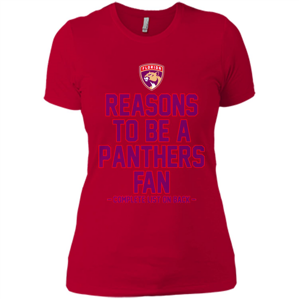 Reasons to be a Florida Panthers Fan Complete List on Back - Ladies' Boyfriend T-Shirt