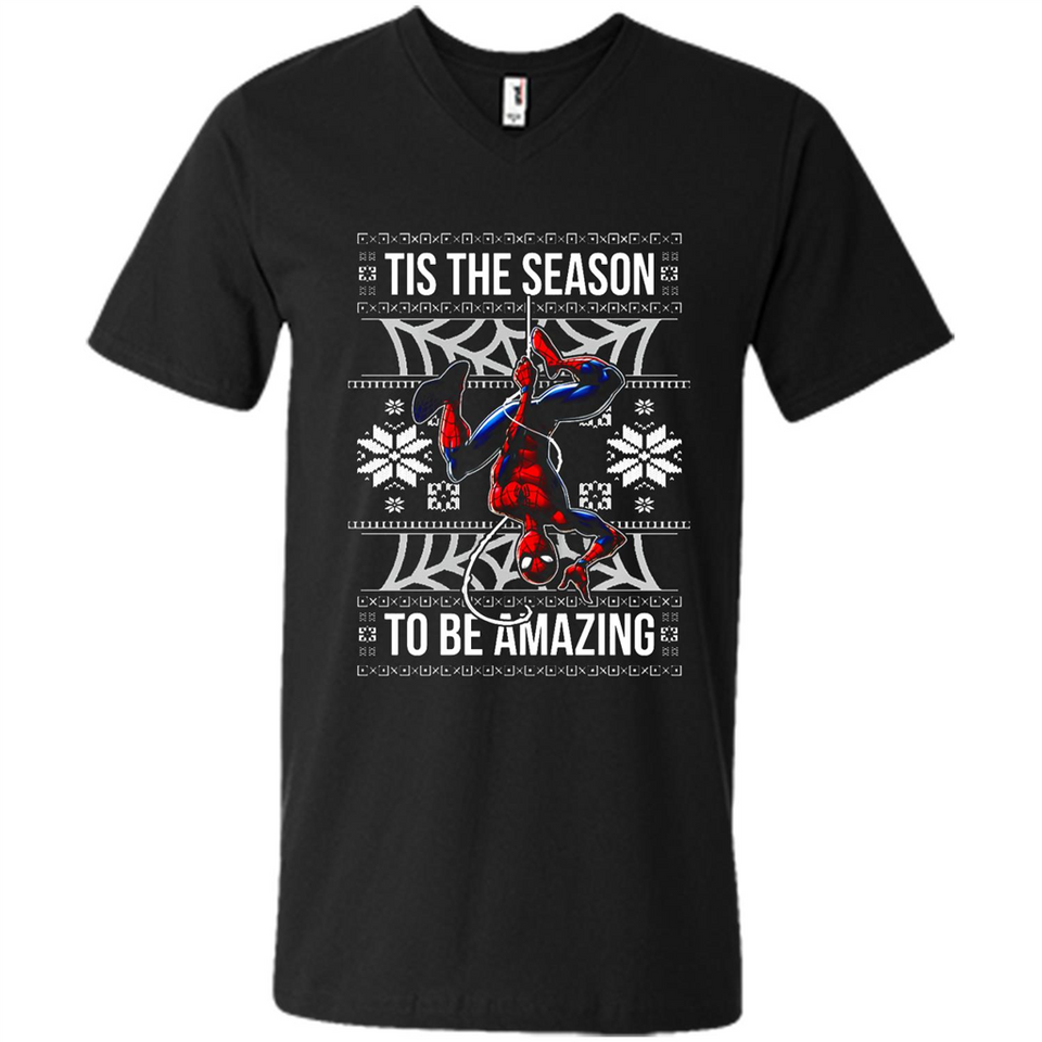 Marvel Spider Man Tis The Season To Be Amazing Ugly Christmas Mug PINGPONG - Men's V-Neck